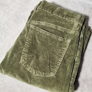 We The Free People Risk Taker High Rise Straight Corduroy Pants Olive Green 30